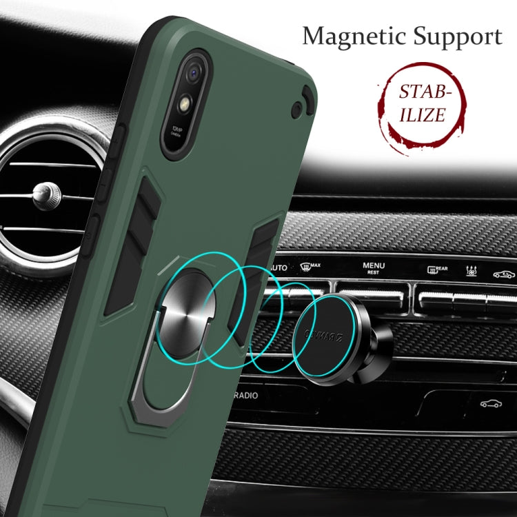 For Xiaomi Redmi 9A Armour Series PC + TPU Protective Case with Ring Holder