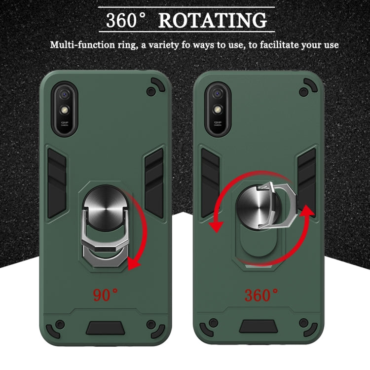 For Xiaomi Redmi 9A Armour Series PC + TPU Protective Case with Ring Holder