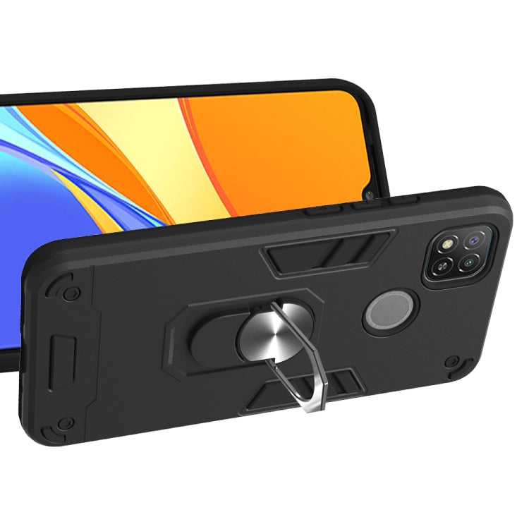 For Xiaomi Redmi 9C Armour Series PC + TPU Protective Case with Ring Holder