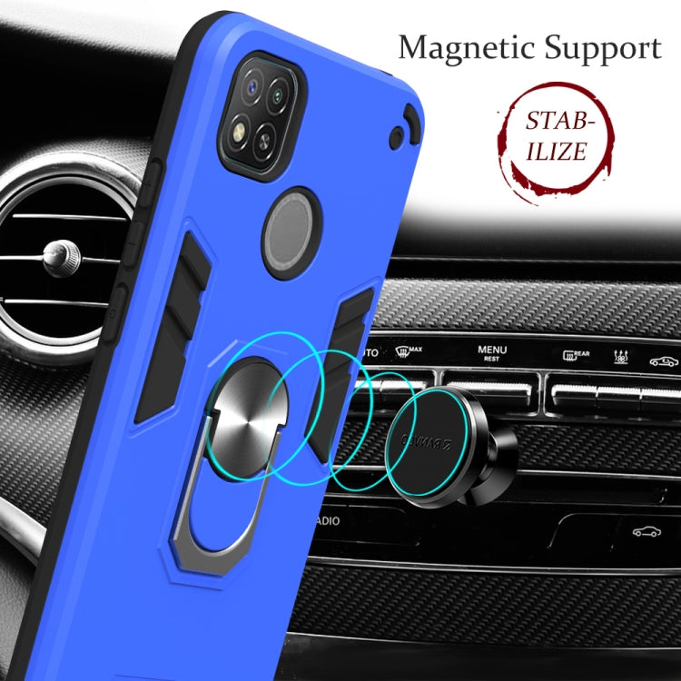 For Xiaomi Redmi 9C Armour Series PC + TPU Protective Case with Ring Holder