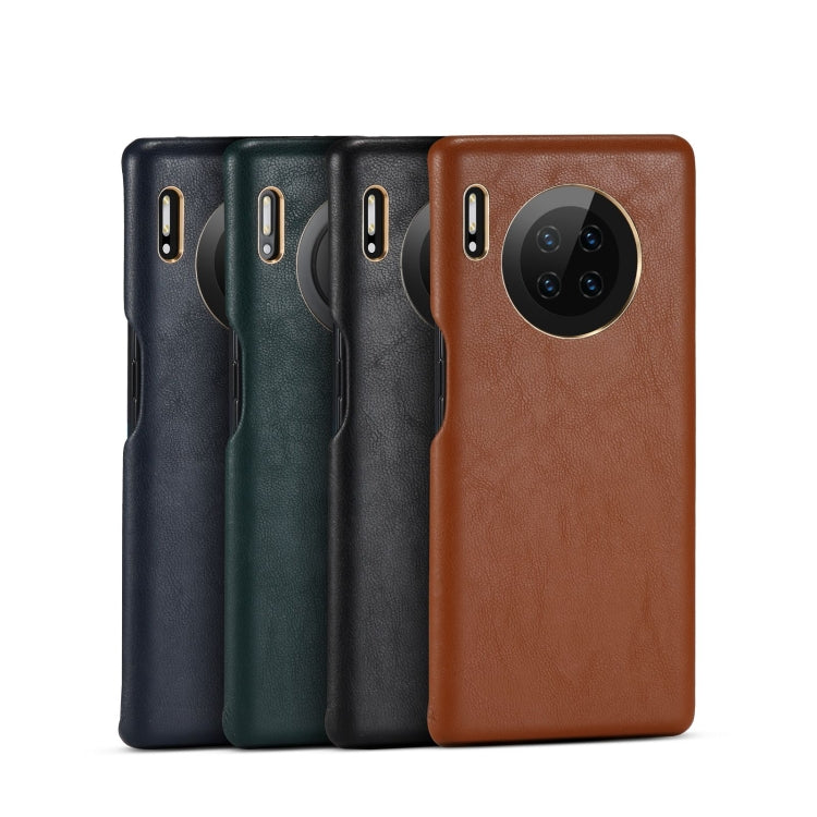 For Huawei Mate 30 Pro Lambskin Texture Four-Corner Full Coverage Leather + Metal Protective Case