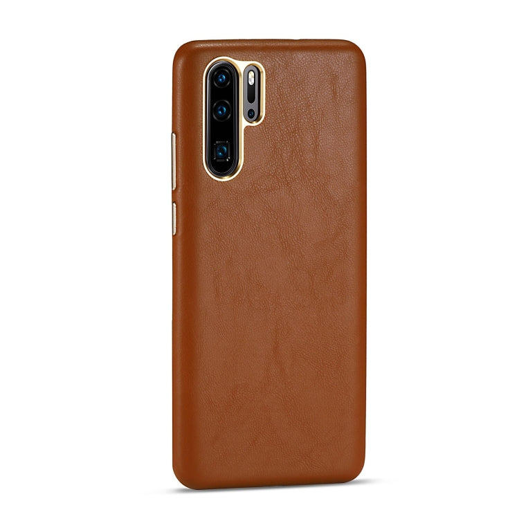 For Huawei P30 Pro Lambskin Texture Four-Corner Full Coverage Leather + Metal Protective Case