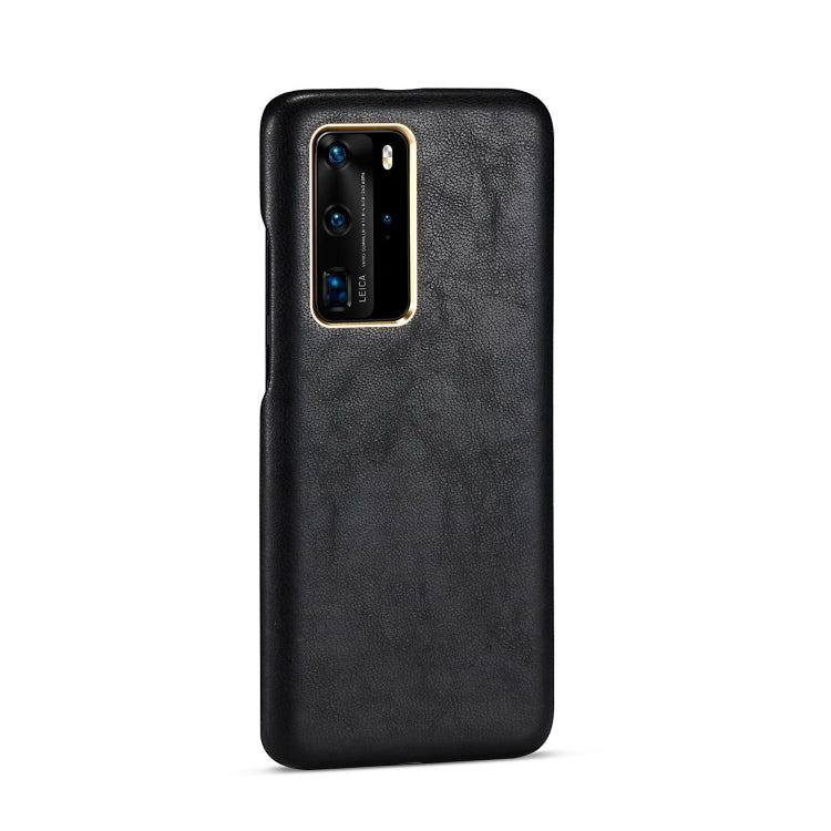 For Huawei P40 Lambskin Texture Four-Corner Full Coverage Leather + Metal Protective Case