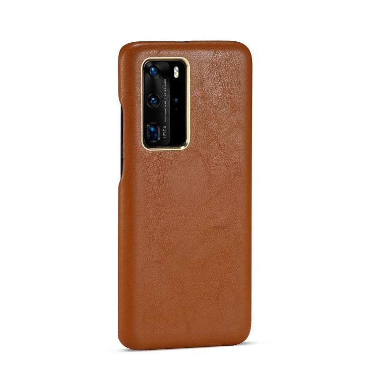 For Huawei P40 Pro Lambskin Texture Four-Corner Full Coverage Leather + Metal Protective Case