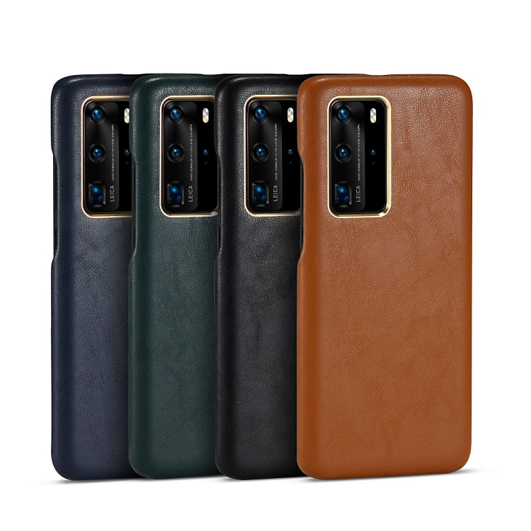 For Huawei P40 Pro Lambskin Texture Four-Corner Full Coverage Leather + Metal Protective Case