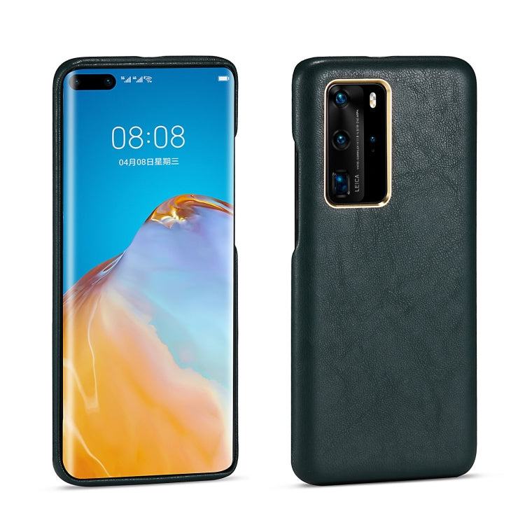For Huawei P40 Pro Lambskin Texture Four-Corner Full Coverage Leather + Metal Protective Case