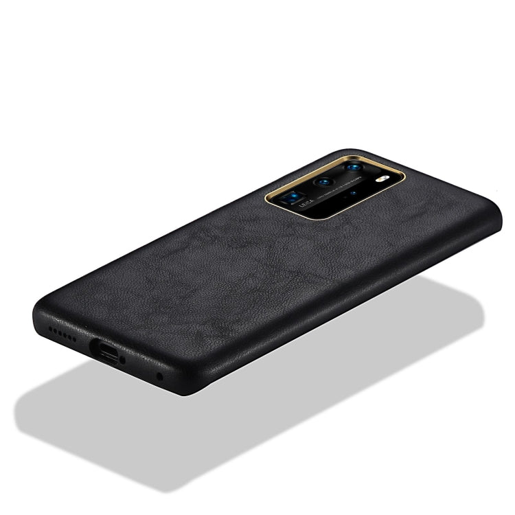 For Huawei P40 Pro Lambskin Texture Four-Corner Full Coverage Leather + Metal Protective Case