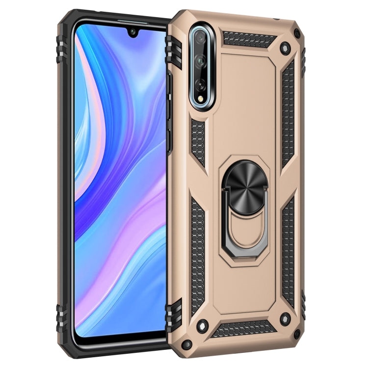 For Huawei Y8p Shockproof TPU + PC Protective Case with 360 Degree Rotating Holder