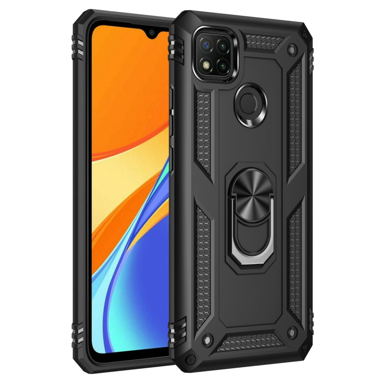 For Xiaomi Redmi 9C Shockproof TPU + PC Protective Case with 360 Degree Rotating Holder