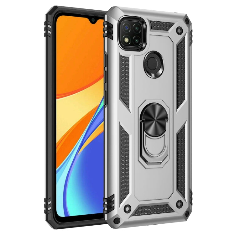 For Xiaomi Redmi 9C Shockproof TPU + PC Protective Case with 360 Degree Rotating Holder