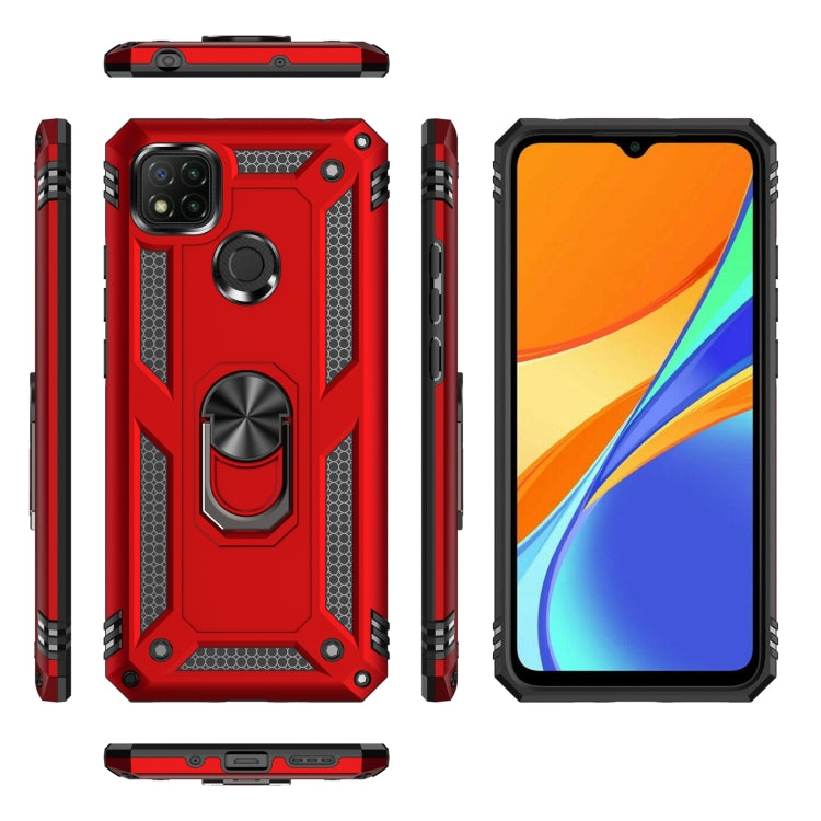 For Xiaomi Redmi 9C Shockproof TPU + PC Protective Case with 360 Degree Rotating Holder
