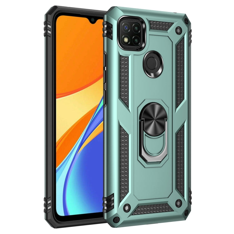 For Xiaomi Redmi 9C Shockproof TPU + PC Protective Case with 360 Degree Rotating Holder