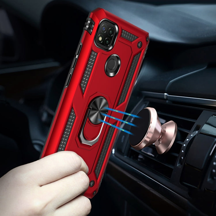 For Xiaomi Redmi 9C Shockproof TPU + PC Protective Case with 360 Degree Rotating Holder