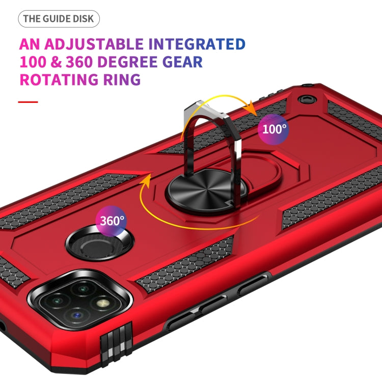 For Xiaomi Redmi 9C Shockproof TPU + PC Protective Case with 360 Degree Rotating Holder