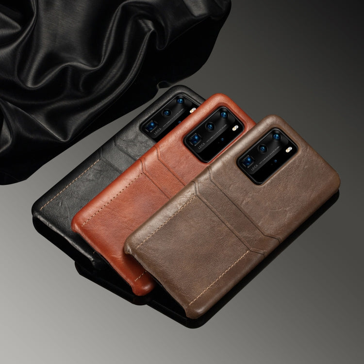 For Huawei P40 Pro Calf Texture PU + PC Protective Case with Card Slots