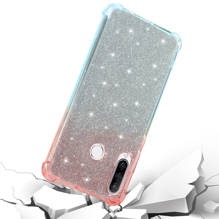 For Huawei nova 4e Gradient Glitter Powder Shockproof TPU Protective Case