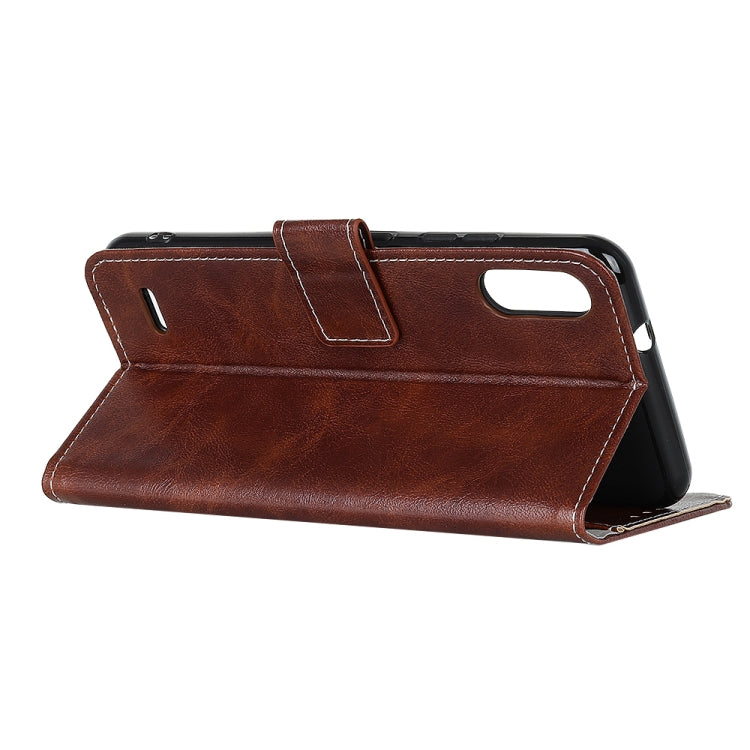 For LG K22 Retro Crazy Horse Texture Horizontal Flip Leather Case with Holder & Card Slots & Photo Frame & Wallet