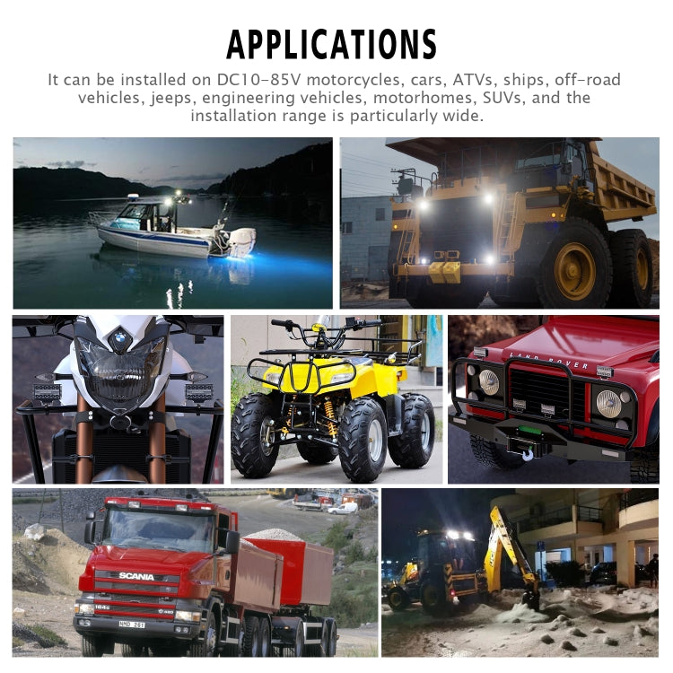 CS-1169A1 DC10-85V 30W 3000LM 6500K 12 LEDs Car Off-road Vehicle Modified Neptune Strip Light LED Headlight