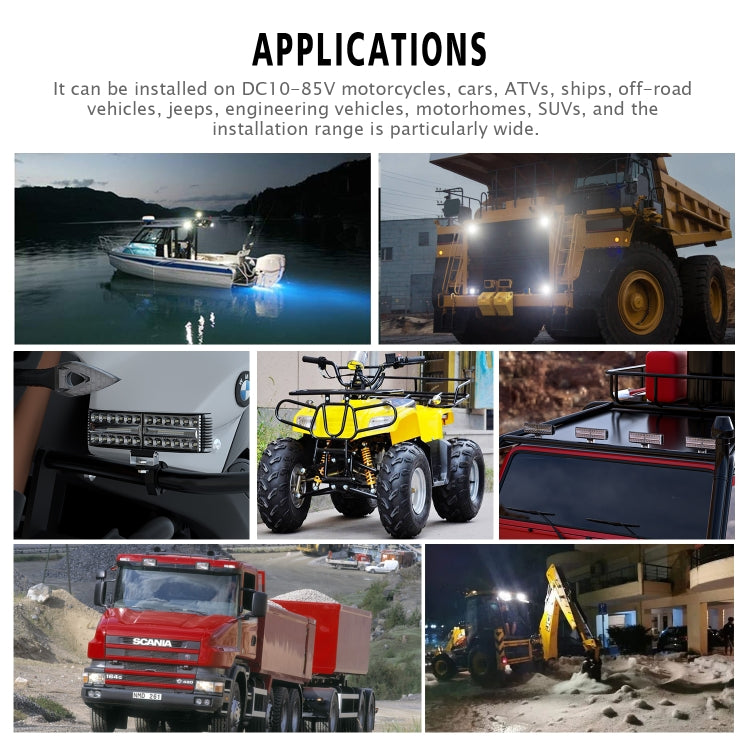 CS-1169B1 DC10-85V 65W 6000LM 6500K 24 LEDs Car Off-road Vehicle Modified Neptune Strip Light LED Headlight