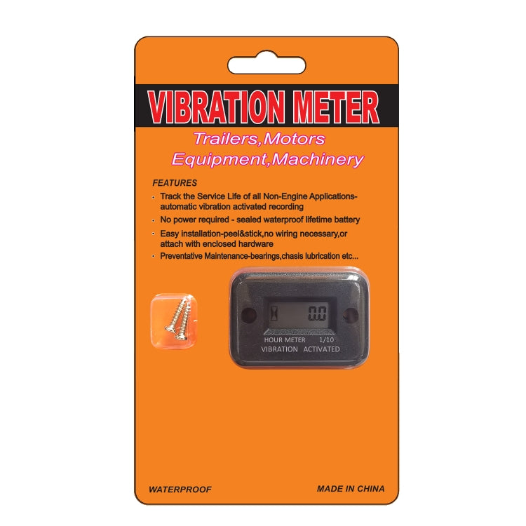 CS-1182A1 DJ-103 Motorcycle Motorboat ATV Petrol Engine Waterproof LCD Wireless Hour Meter Timer(Black)