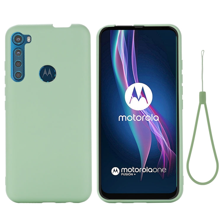 For Motorola One Fusion+ Pure Color Liquid Silicone Shockproof Full Coverage Case