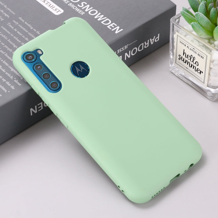 For Motorola One Fusion+ Pure Color Liquid Silicone Shockproof Full Coverage Case