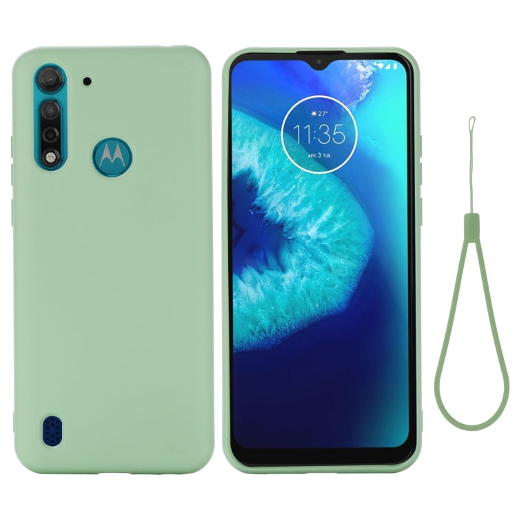 For Motorola Moto G8 Power Lite Pure Color Liquid Silicone Shockproof Full Coverage Case