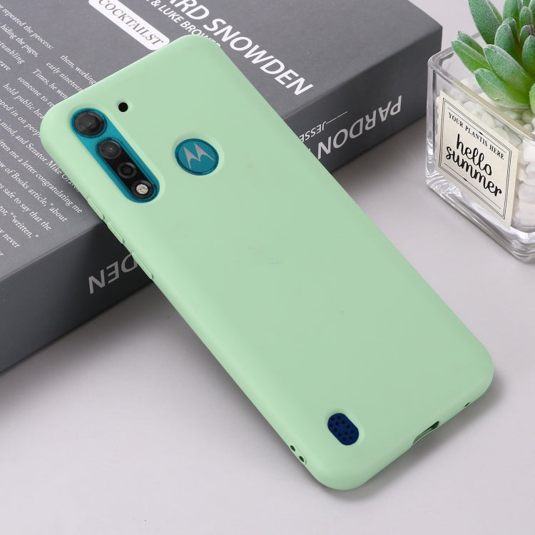 For Motorola Moto G8 Power Lite Pure Color Liquid Silicone Shockproof Full Coverage Case