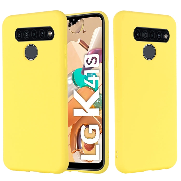 For LG K41S Pure Color Liquid Silicone Shockproof Full Coverage Case