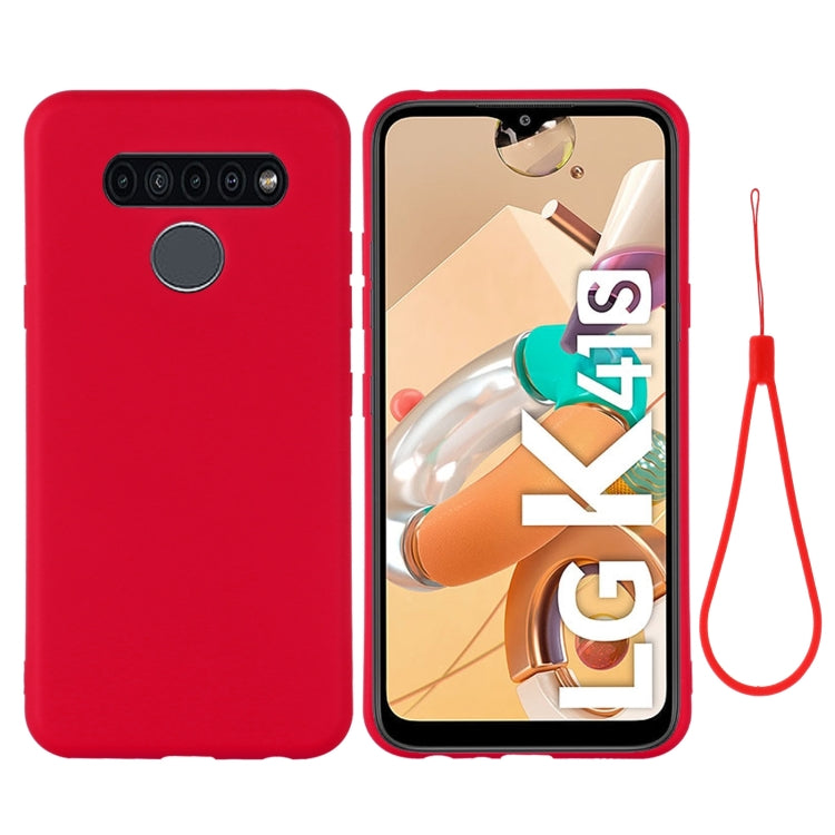For LG K41S Pure Color Liquid Silicone Shockproof Full Coverage Case