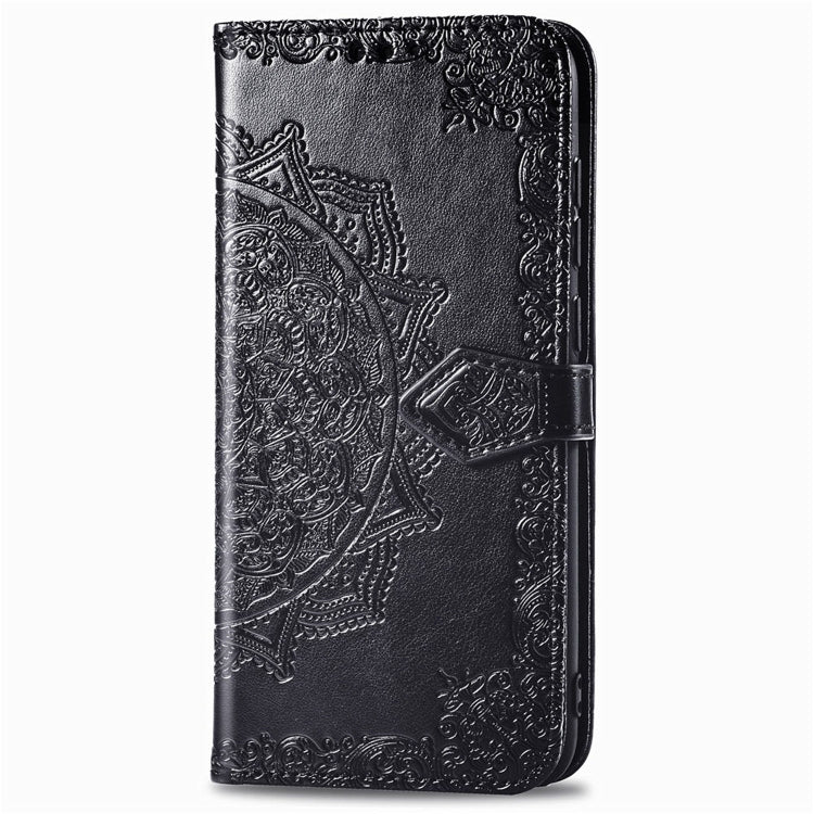For Sharp Aquos Zero 5G Basic Embossed Mandala Pattern TPU + PU Horizontal Flip Leather Case with Holder & Three Card Slots & Wallet