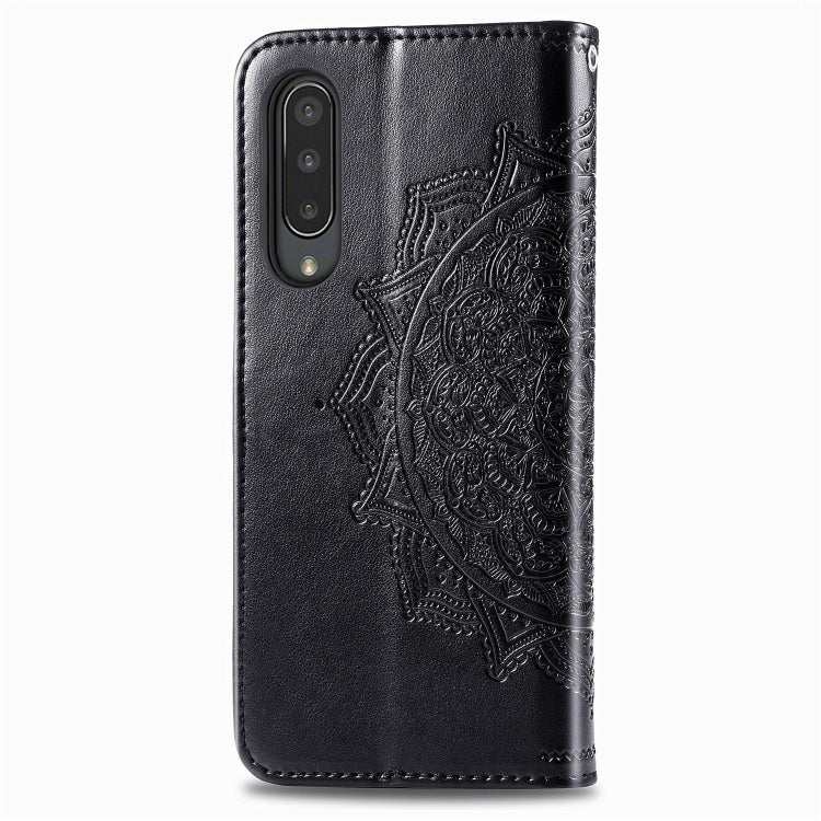 For Sharp Aquos Zero 5G Basic Embossed Mandala Pattern TPU + PU Horizontal Flip Leather Case with Holder & Three Card Slots & Wallet