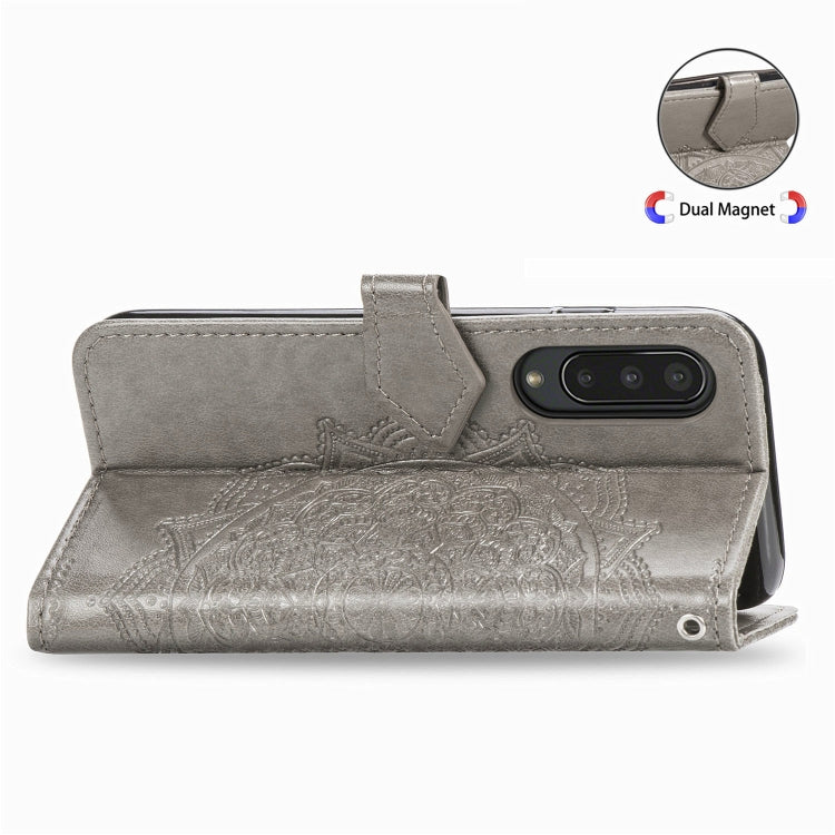 For Sharp Aquos Zero 5G Basic Embossed Mandala Pattern TPU + PU Horizontal Flip Leather Case with Holder & Three Card Slots & Wallet