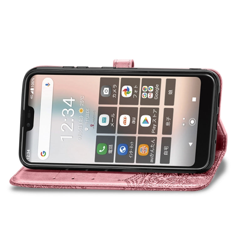 For Kyocera Gratina KYV48 Embossed Mandala Pattern TPU + PU Horizontal Flip Leather Case with Holder & Three Card Slots & Wallet