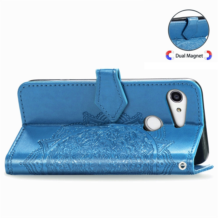 For Kyocera Gratina KYV48 Embossed Mandala Pattern TPU + PU Horizontal Flip Leather Case with Holder & Three Card Slots & Wallet