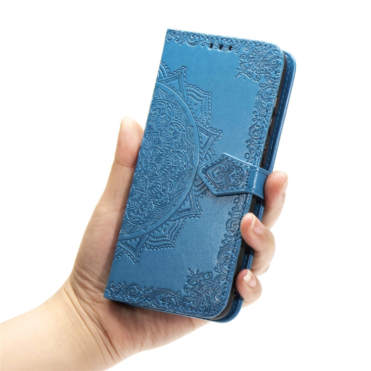 For Kyocera Gratina KYV48 Embossed Mandala Pattern TPU + PU Horizontal Flip Leather Case with Holder & Three Card Slots & Wallet