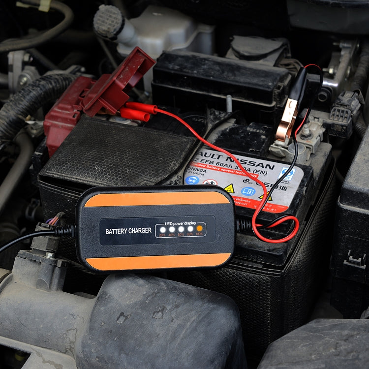 CS-1194A1 12V Motorcycle Car Portable Intelligent Digital Display Battery Charger, US Plug