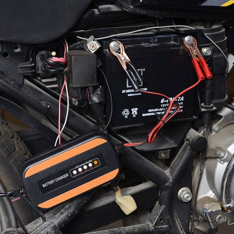CS-1194A1 12V Motorcycle Car Portable Intelligent Digital Display Battery Charger, US Plug