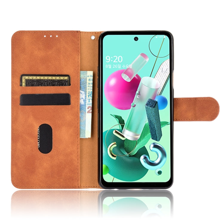 For LG Q92 5G Solid Color Skin Feel Magnetic Buckle Horizontal Flip Calf Texture PU Leather Case with Holder & Card Slots & Wallet