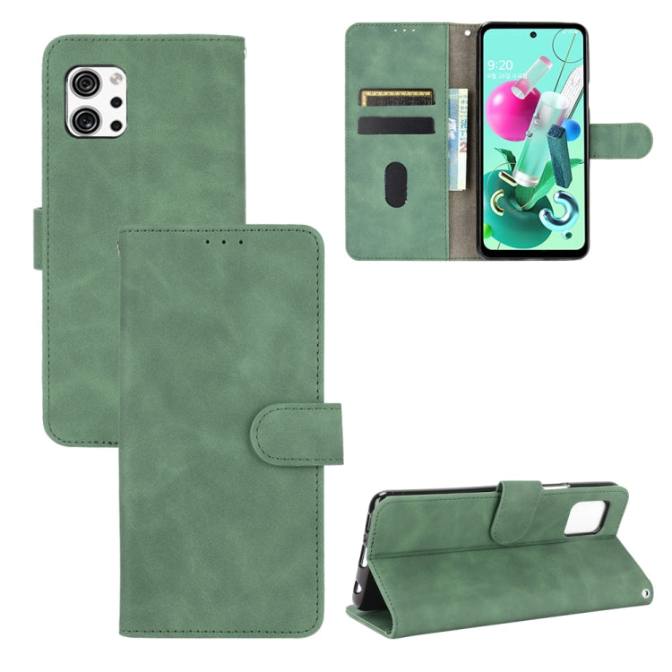 For LG Q92 5G Solid Color Skin Feel Magnetic Buckle Horizontal Flip Calf Texture PU Leather Case with Holder & Card Slots & Wallet
