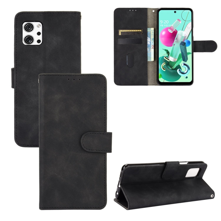 For LG Q92 5G Solid Color Skin Feel Magnetic Buckle Horizontal Flip Calf Texture PU Leather Case with Holder & Card Slots & Wallet