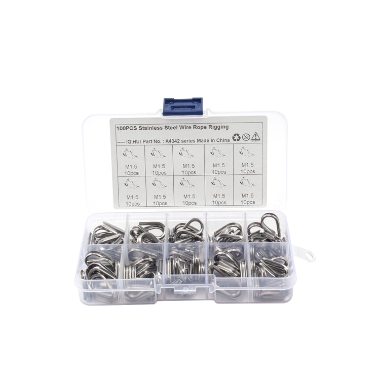 100 PCS M1.5 304 Stainless Steel Cable Rope Thimble Triangle Ring