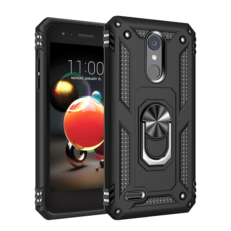 For LG Aristo 2 Shockproof TPU + PC Protective Case with 360 Degree Rotating Holder