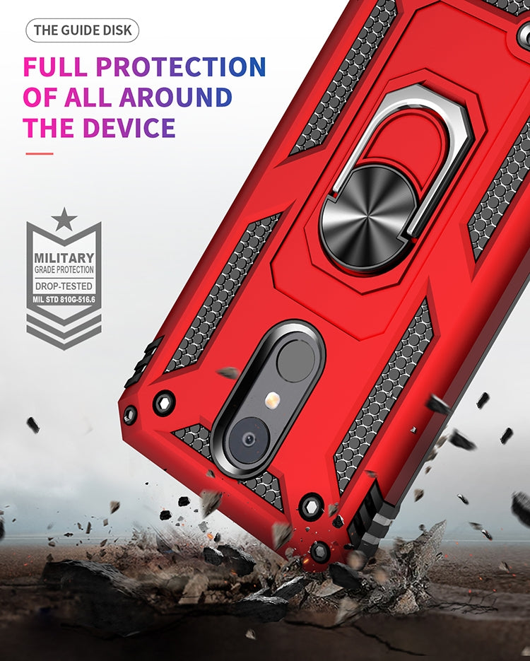 For LG Aristo 2 Shockproof TPU + PC Protective Case with 360 Degree Rotating Holder