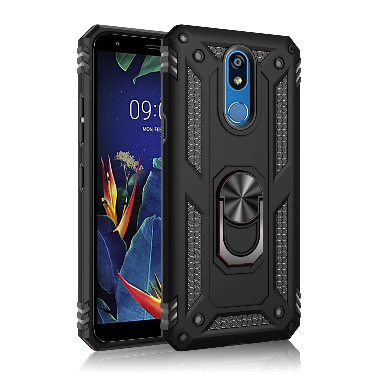 For LG K40 Shockproof TPU + PC Protective Case with 360 Degree Rotating Holder