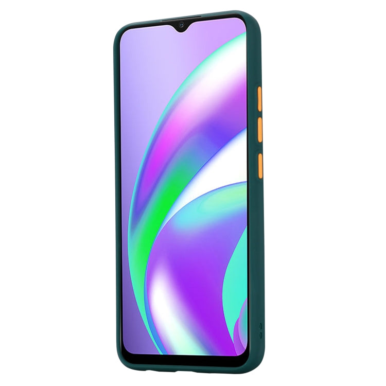 For OPPO Realme C12 Skin Hand Feeling Series Shockproof Frosted PC+ TPU Protective Case(Dark Green)