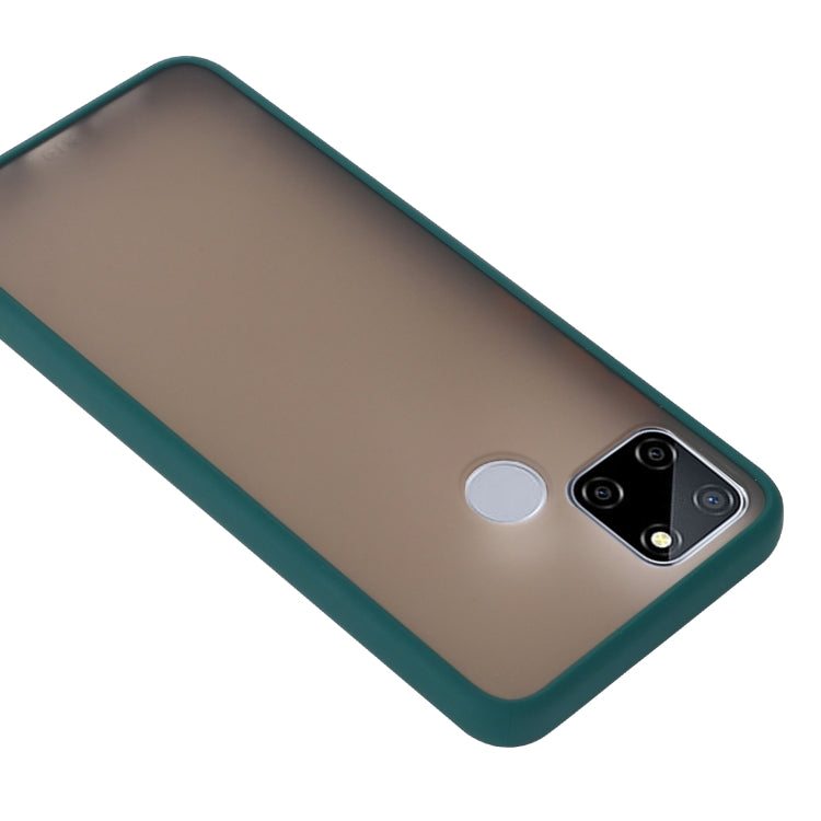 For OPPO Realme C12 Skin Hand Feeling Series Shockproof Frosted PC+ TPU Protective Case(Dark Green)