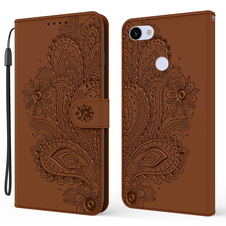 For Google Pixel 3a Peacock Embossed Pattern Horizontal Flip Leather Case with Holder & Card Slots & Wallet & Lanyard