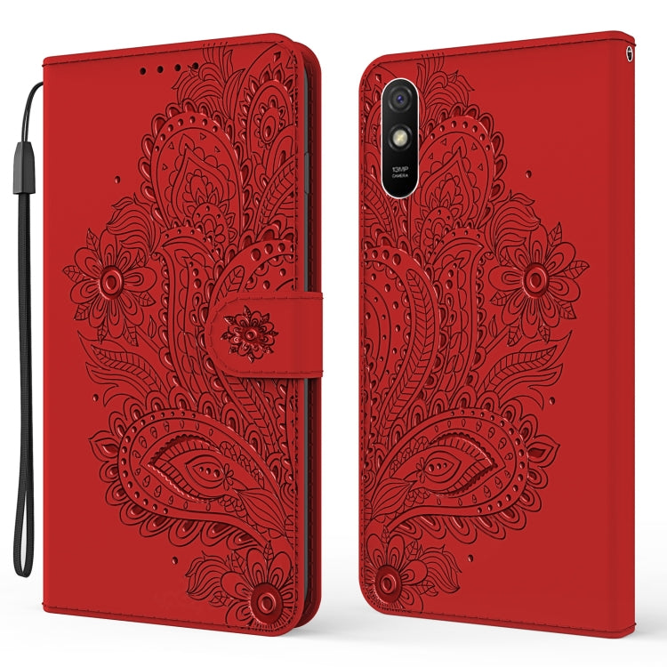 For Xiaomi Redmi 9A Peacock Embossed Pattern Horizontal Flip Leather Case with Holder & Card Slots & Wallet & Lanyard