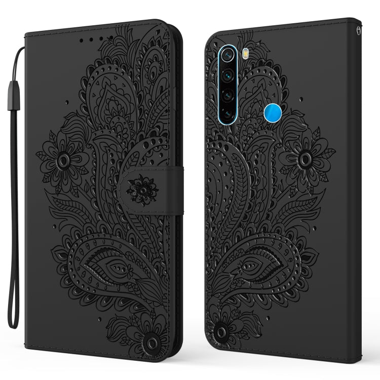 For Xiaomi Redmi Note 8 Peacock Embossed Pattern Horizontal Flip Leather Case with Holder & Card Slots & Wallet & Lanyard